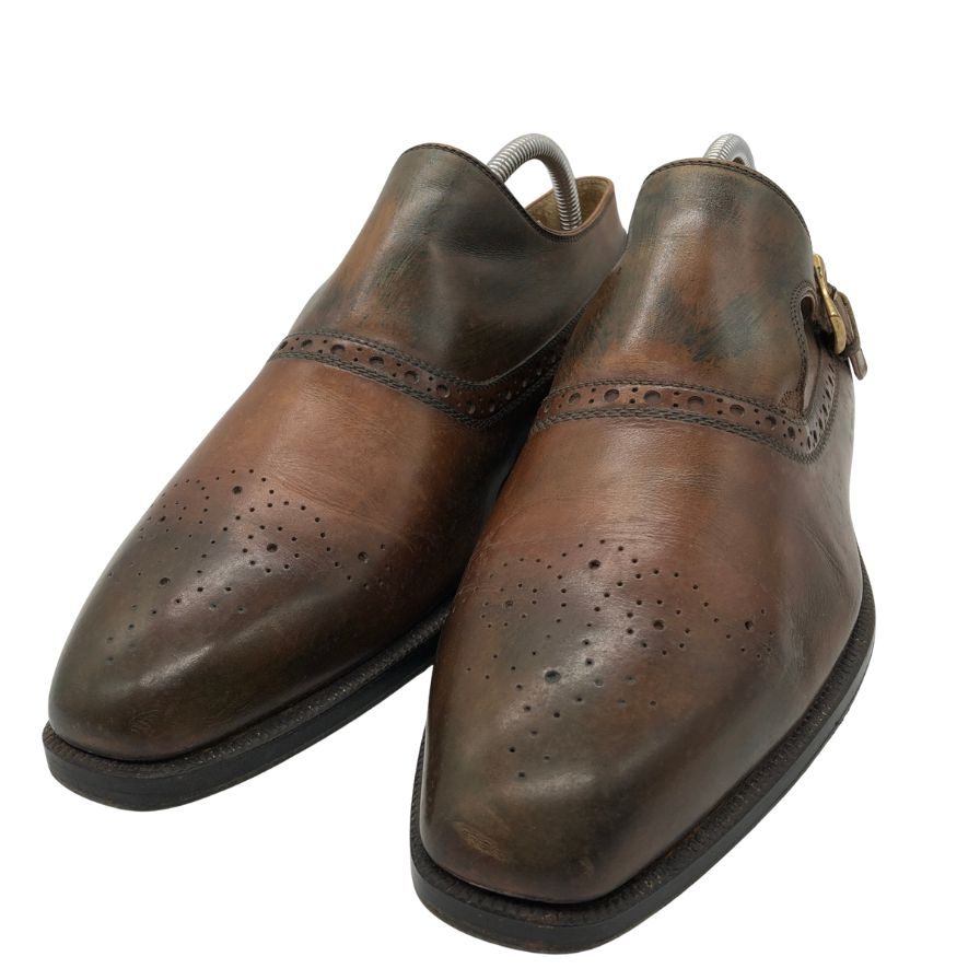 ベルルッティ レザーシューズ シングルモンク パティーヌ メダリオン プレーントゥ メンズ ブラウン系 サイズUK6 Berluti 約25.0cm【PTM】【中古】｜ストックラボ