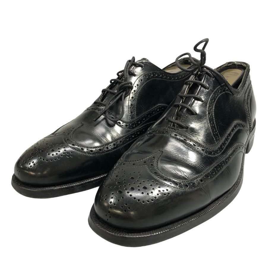 フローシャイム デザイナー コレクション ウィングチップ 青窓枠 ブラック メンズ サイズ7.5D FLORSHEIM ビジネスシューズ 約25.5cm【LA】【中古】|ストックラボ