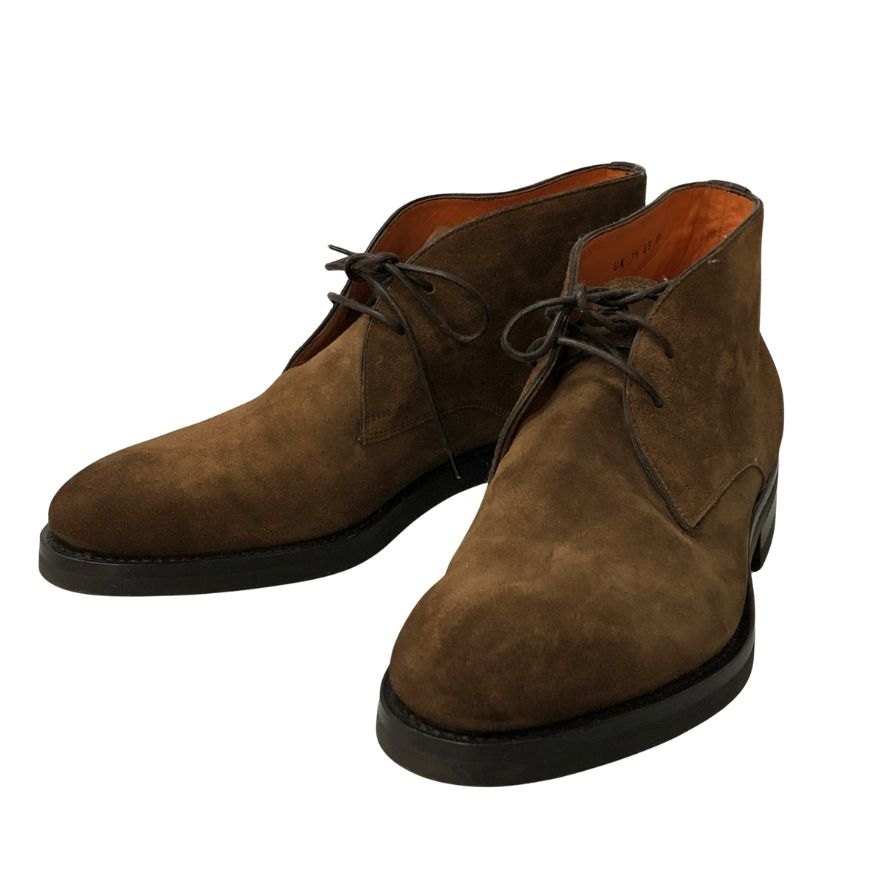 サントーニ チャッカブーツ スエード プレーントゥ メンズ ブラウン サイズUK7.5 Santoni 約26.0cm【PTM1】【中古】|ストックラボ