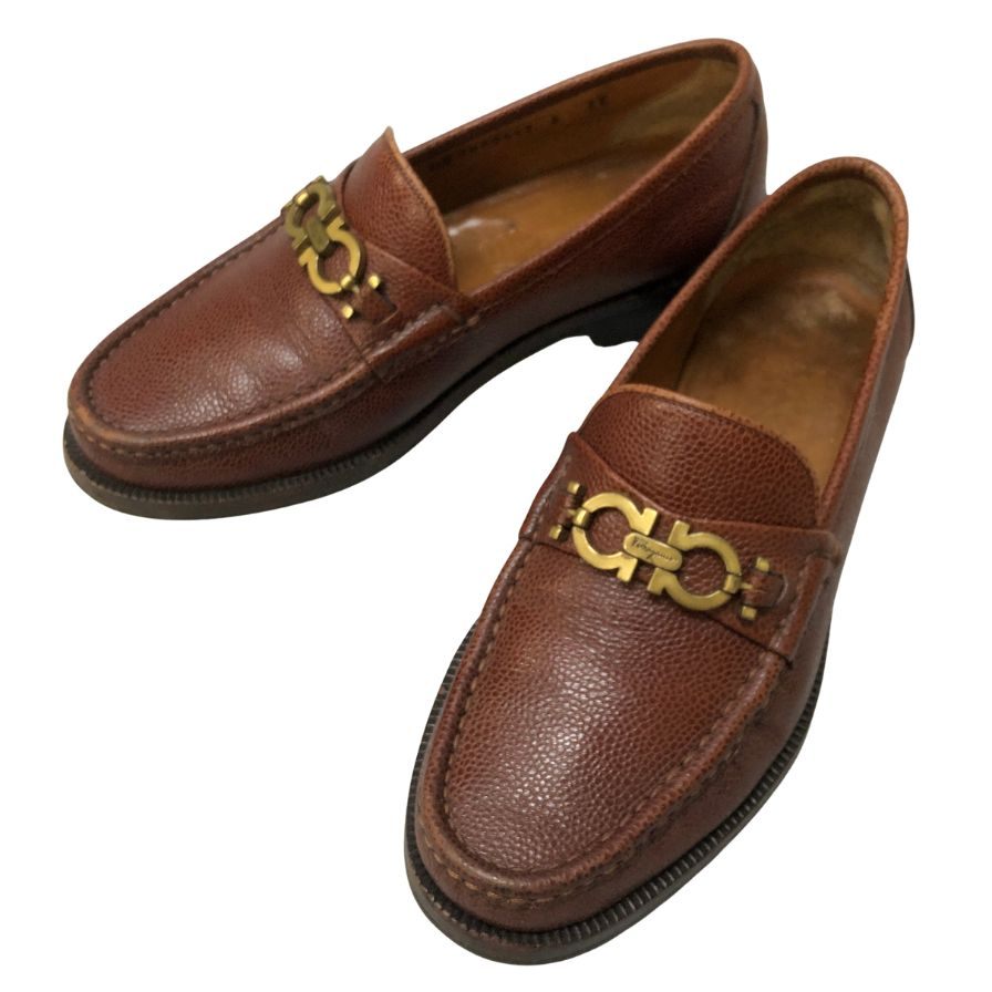 フェラガモ ビットローファー グレインレザー ガンチーニ金具 メンズ サイズ6EE ブラウン Ferragamo 約24.5cm【AFC47】【中古】|ストックラボ
