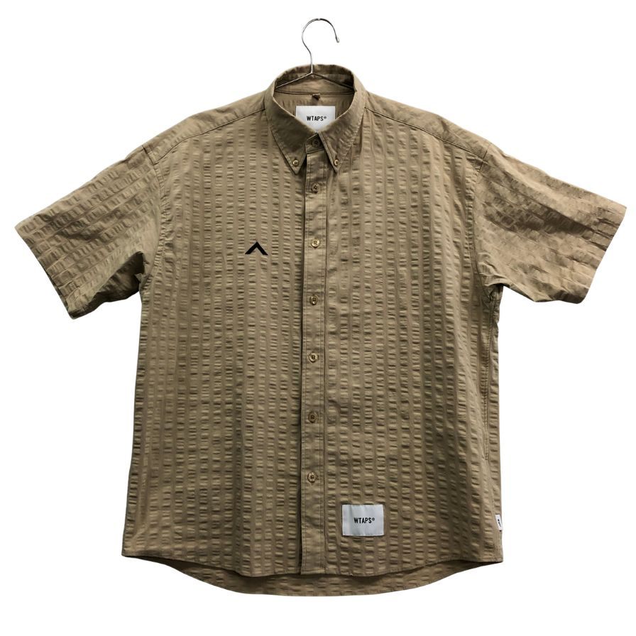 ダブルタップス 221GWDT-SHM02 ボタンダウン シアサッカー半袖シャツ ベージュ サイズ2 メンズ Wtaps BD SUCKER【AFB43】【中古】｜ストックラボ