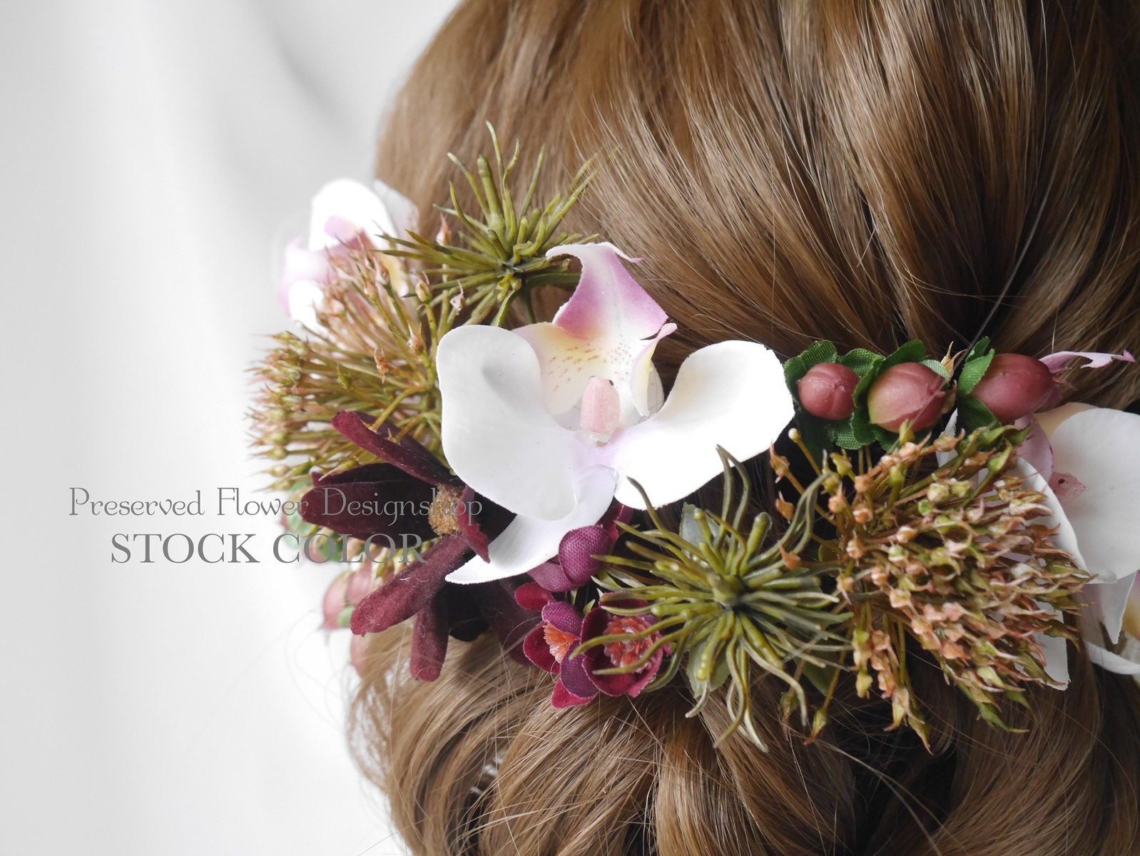 楽天市場 レトロモダン ミニ胡蝶蘭のヘッドドレス ヘアアクセサリー 成人式や結婚式に Stock Color