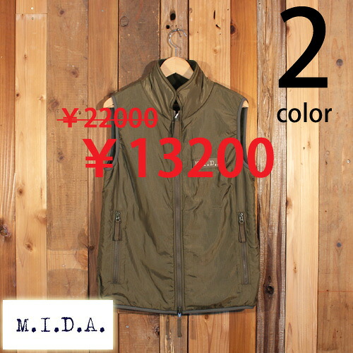 ミダ m.i.d.a リップストップナイロン ポーラテック リバーシブル ベスト 中綿 ミリタリー セール M213300｜STOCKMAN MARKET ONLINE STORE 10,164円