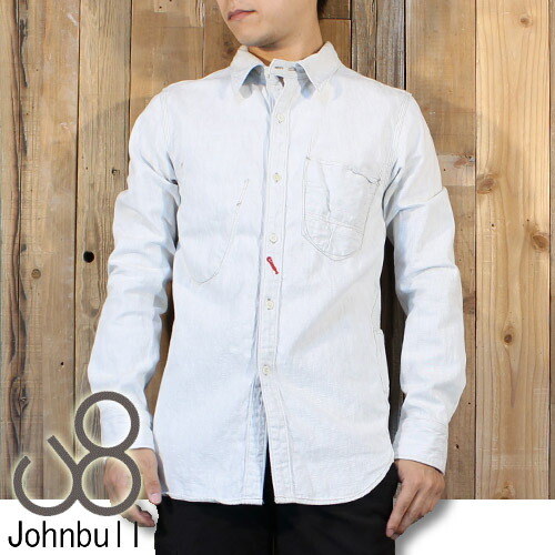 楽天市場】ジョンブル JOHNBULL ノーカラー 長袖 シャンブレーシャツ