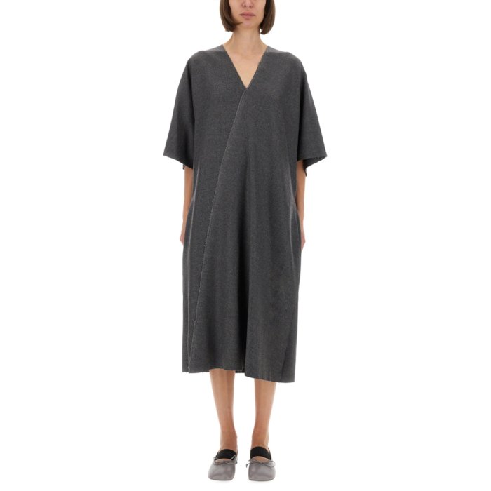 【関税込み】MM6 Maison Margiela ロングドレス MM6 Maison Margiela ロングスリーブ サテンドレス | ブルー