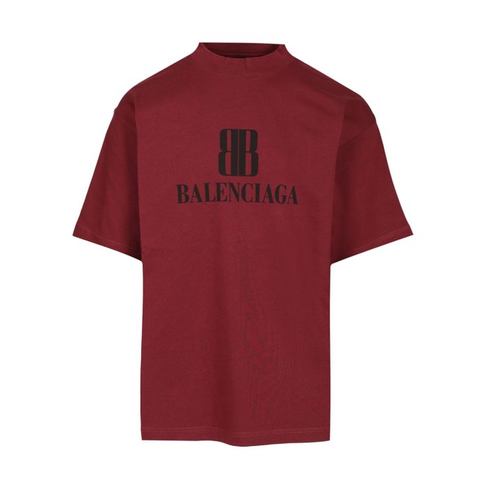 Balenciaga クルーネック半袖tシャツ レッド FW24/25 BALENCIAGA(バレンシアガ) ロゴ刺繍612966 612966 レッド サイズ