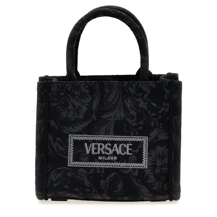 VERSACE ★ ロゴ レザー ハンドバッグ / 3色 ヴェルサーチェ☆Vロゴレザーバック (VERSACE/ハンドバッグ