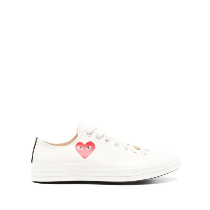 PLAY Comme Des Garcons プレイ コムデギャルソン メンズ スニーカー P1K128WHITE CHUCK TAILOR RED HEART LOW TOP SNEAKERS WHITE 6 7 8 8.5 9 10 4 5 5.5 【送料無料・関税込】画像