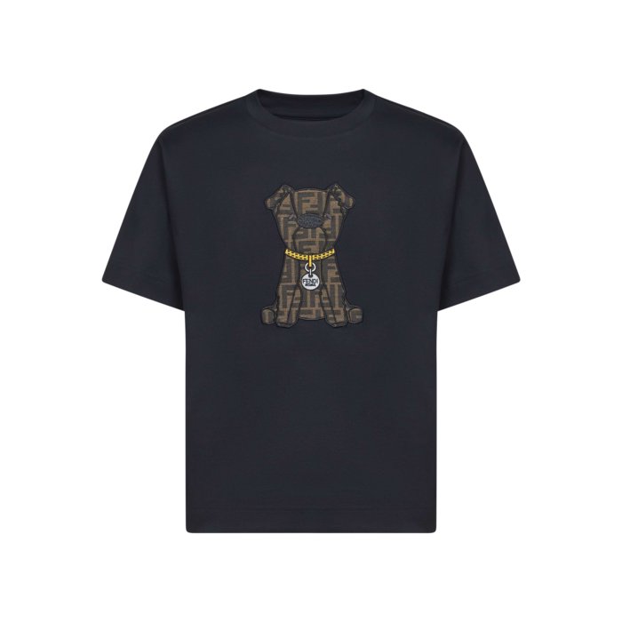 楽天市場】フェンディ Tシャツ トップス FFロゴ ズッカ柄ロゴ ブルー