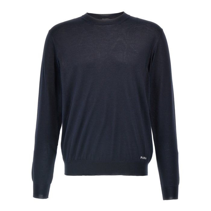 【az21】PRADA プラダ　ブラック ニットセーター 46 メンズ　薄手 PRADA プラダ メンズ ニット・セーター サイズ：50(XL位)（ニット