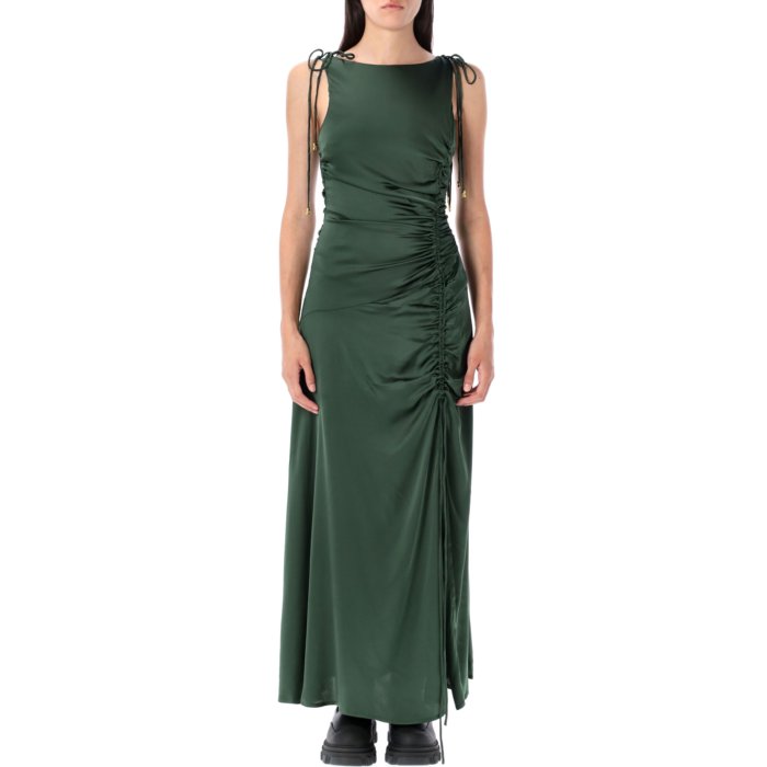 【あゆ】GANNI ガニー サテンキャミワンピース 36 GANNI ガニー ワンピース Double Satin String Long Dress F8582