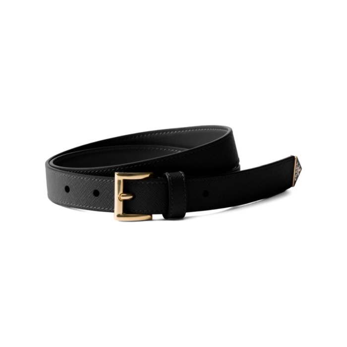 美品 プラダ PRADA リボン　エナメル　ナロー ベルト 黒 1C5076 2 美品 プラダ PRADA リボン エナメル ナロー ベルト 黒 1C5076 2