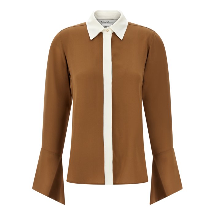 美品 爽やか マックスマーラ リネン ストライプ シャツ ブラウス 蝶々刺繍 美品 爽やか マックスマーラ リネン ストライプ シャツ ブラウス 蝶々刺繍