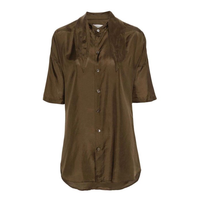 LEMAIRE ルメール アシンメトリーシャツドレス シルク ベルト付 672bce374c7655b677cf1093e2e9f3