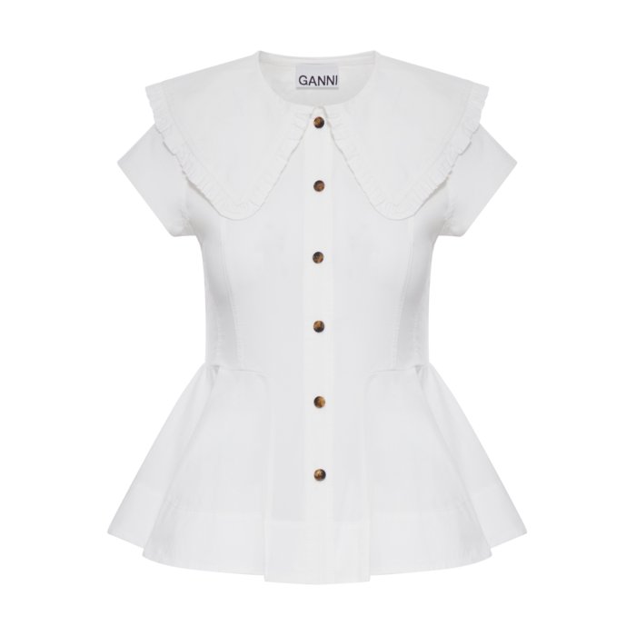 楽天市場】ガニー シャツ ブラウス ホワイト レディース GANNI F5778