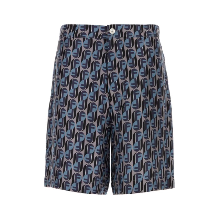 新品 FENDI スイムショーツ 千鳥格子 サイドロゴ ショートパンツ スイムショーツ テクニカルファブリック ブルー | Fendi