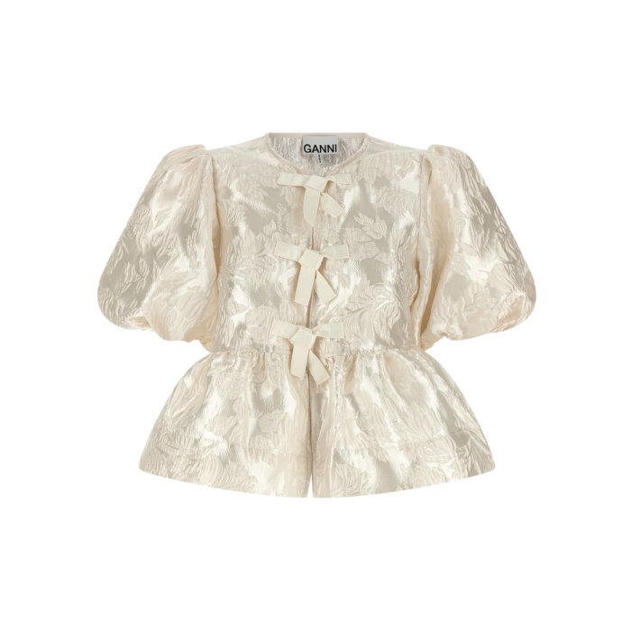 楽天市場】GANNI ガニー ブラウス 3D Jacquard Sleeveless Ribbon