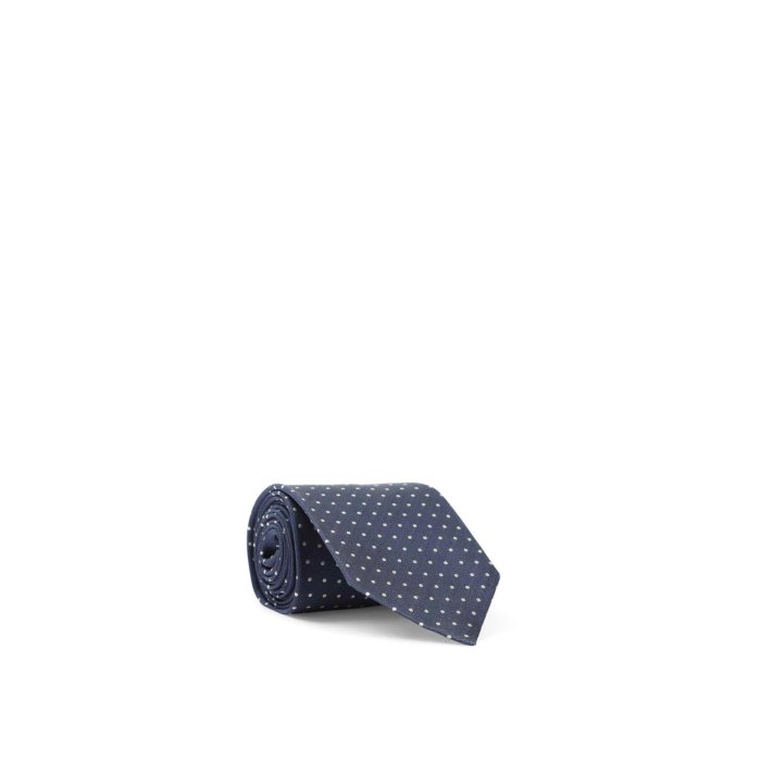 【美品】TOMFORD トムフォード　ネクタイ　紺　ソリッド　ジャガード　光沢 美品】TOMFORD トムフォード ネクタイ 紺 ソリッド ジャガード 光沢