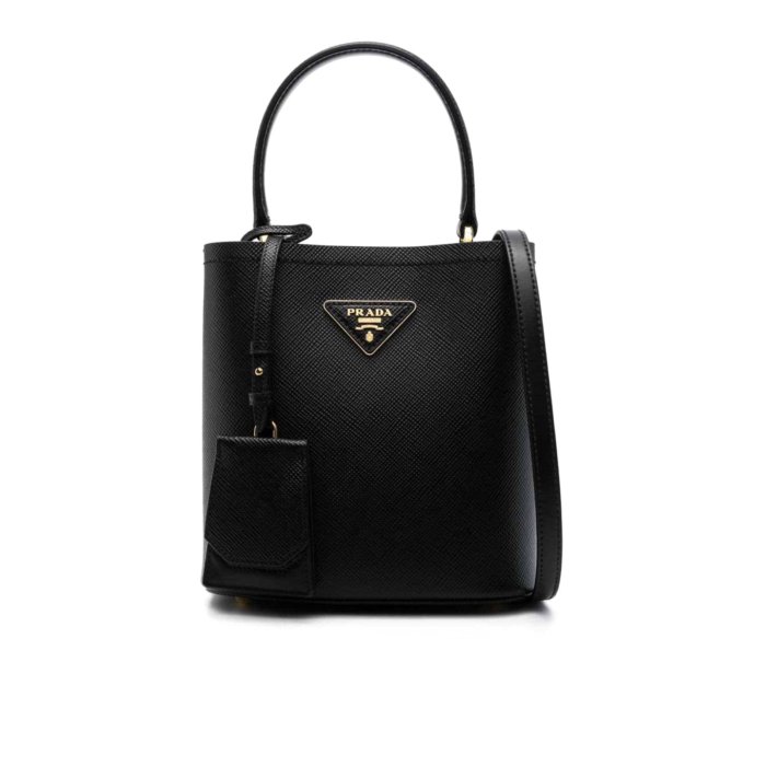 PRADA ハンドバッグ　ブラック PRADA ブラックレザー ハンドバッグ