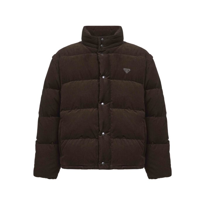 【PRADA】 中綿ジャケット 14AW prada 14aw ナイロン中綿コーチジャケットメンズ