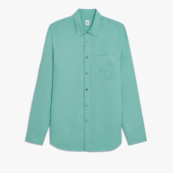 新品 BERLUTI ベルルッティ 長袖リネンシャツ 39 Berluti ベルルッティ BERLUTI 長袖レギュラーシャツ 大きい