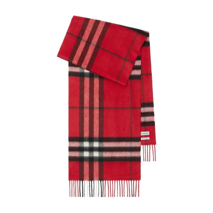 BURBERRY loveジャガードスカーフ マフラー ベージュ 赤 美品 BURBERRY loveジャガードスカーフ マフラー ベージュ 赤 美品