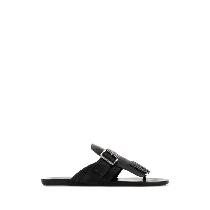 Prada プラダ レディース サンダル 1Y961NFA005070F0002 Black leather Shuffle thong slippers Black 36 37 37.5 38 38.5 39 39.5 40 41 【送料無料・関税込】画像