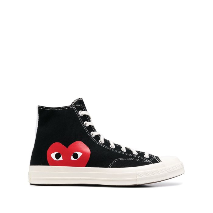 プレイ コムデギャルソン PLAY Comme Des Garcons CONVERSE HALF HEART HIGH-TOP SNEAKERS P1K112BLACK Men スニーカー BLACK 3 7 8 8.5 11 【送料無料・関税込】画像