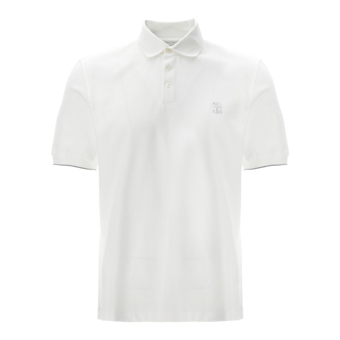 [美品]Brunello Cucinelli グレー ポロシャツ　Sサイズ メンズ 向け ネイビーブルー シャツカラー付き ポロシャツ | Brunello