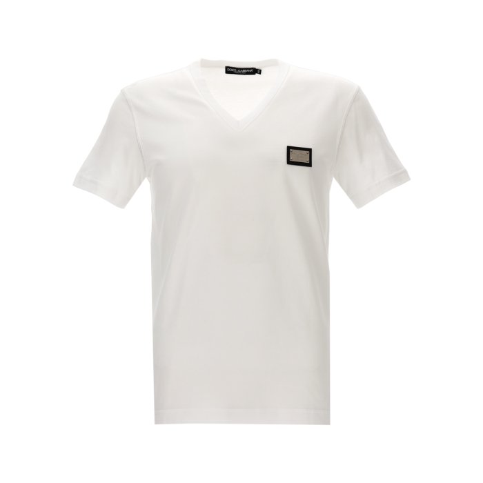Tシャツ・カットソー DOLCE  GABBANA Men T Shirts G8PT1T G7F2IW0800 White Dolce & Gabbana - Crew-neck cotton t-shirt White - The Corner
