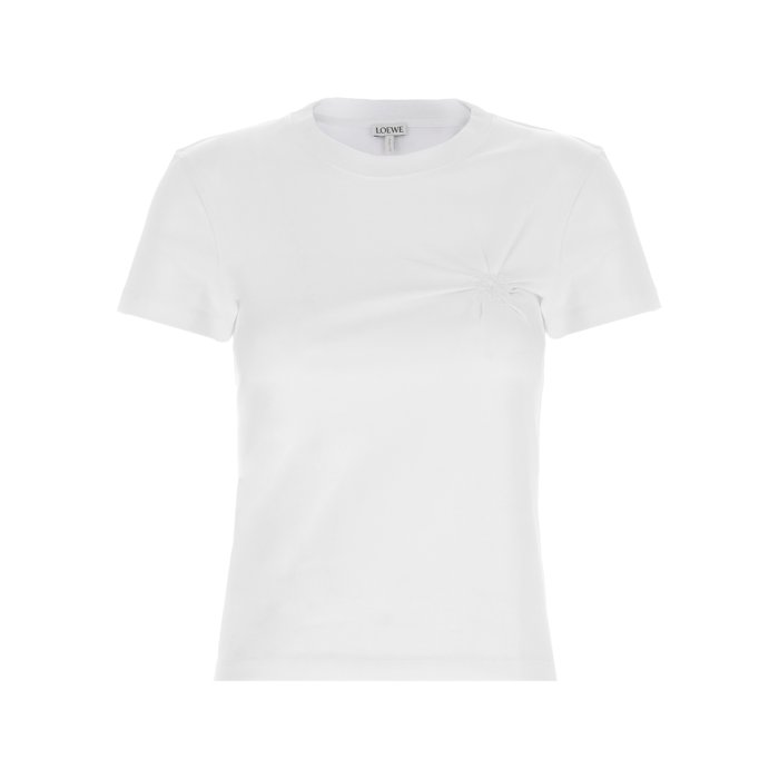 国内発 LOEWE ライトウェイトコットンクルーネック半袖Tシャツ LOEWE ロエベ Tシャツ H526Y22XAG レディース クルーネック 半袖