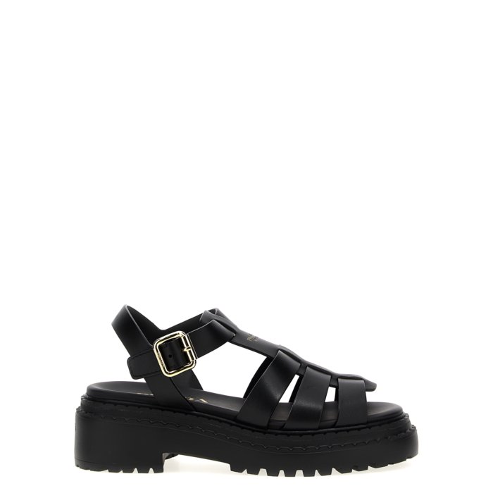 PRADA ブラックプラットフォームヒールサンダル 38.5 Prada Platform Slide Sandals Women's 39.5/8.5 Canvas Patent