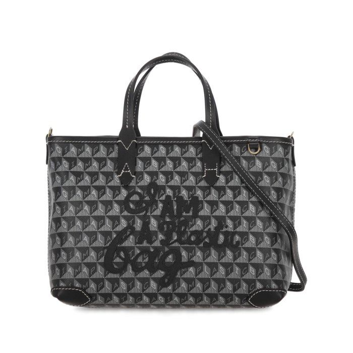 【美品】アニヤハインドマーチ イーブリー トートバッグ ロープ シボ革 ネイビー 美品】アニヤハインドマーチ イーブリー トートバッグ ロープ シボ革