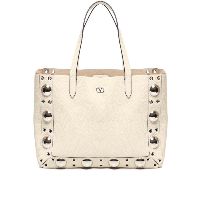 VALENTINO ヴァレンチノ トートバッグ ホワイト Valentino(ヴァレンチノ) ロックスタッズ スモール トートバッグ