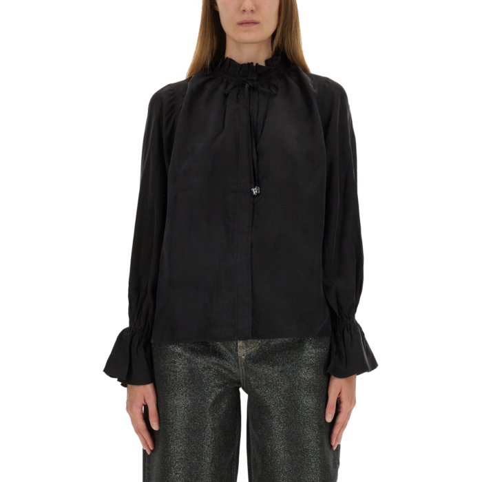 楽天市場】GANNI ガニー ブラウス 3D Jacquard Sleeveless Ribbon