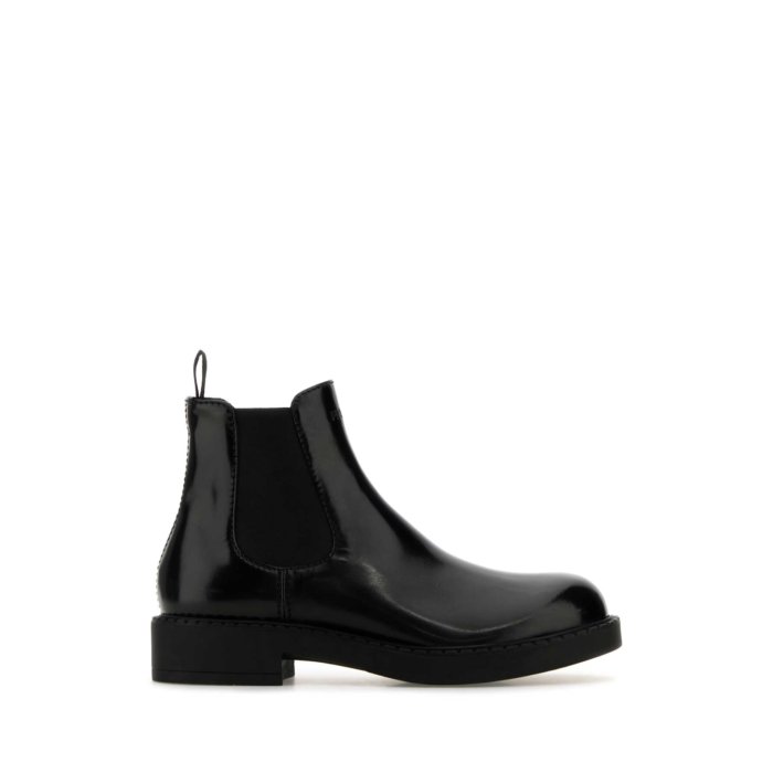 PRADA プラダ ブーツ ブーティー シューズ Brixxen Black Brixxen Leather Booties | PRADA