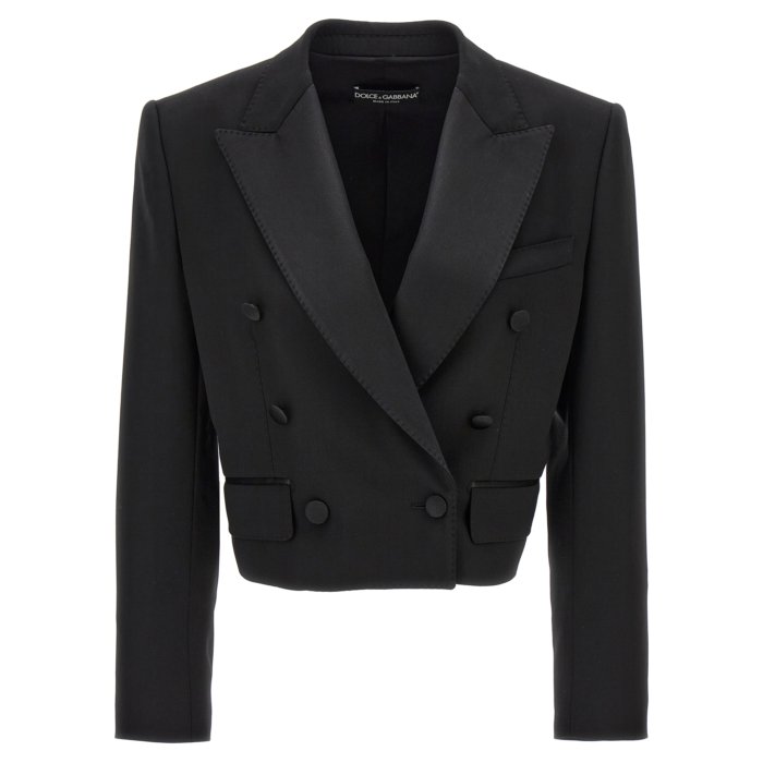 D&G Dolce&Gabbana レディース ジャケット ブラック 総柄 Ｍ ブラックのウィメンズ GIUBBOTTO | Dolce&Gabbana®