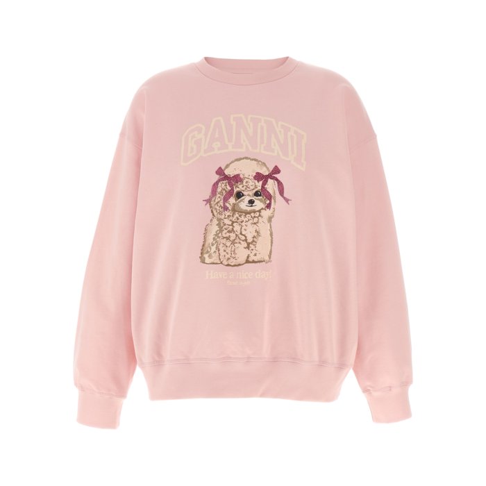 新品 GANNI ガニー ロゴ 刺繍 スウェット バルーンスリーブ トレーナー 楽天市場】GANNI ガニー スウェット トレーナー 裏毛 ピンク S