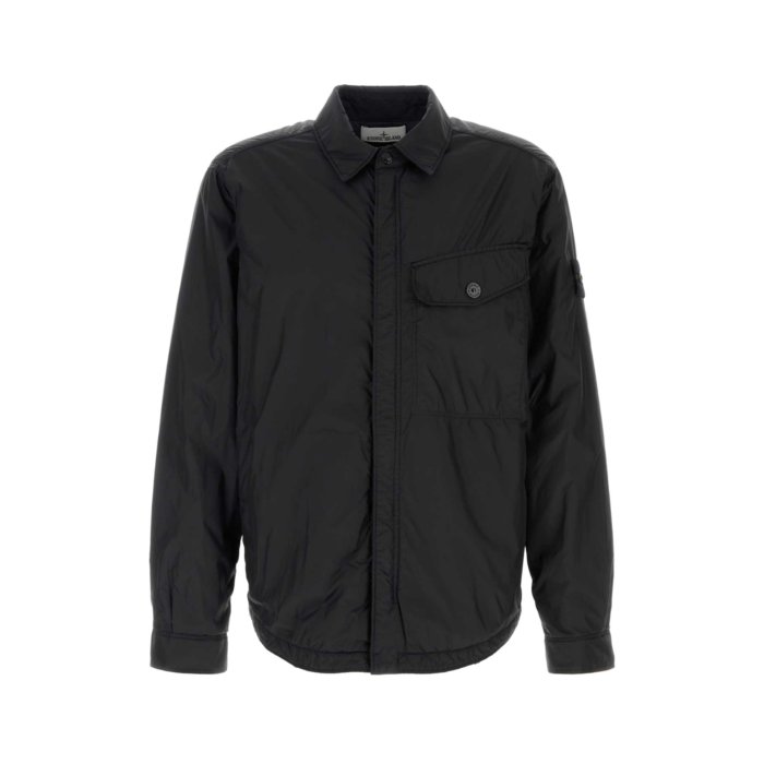 お決まり品STONE  ジャケット黒新品 STONE ISLAND 2008SS BLACK COTTON NYLON JACKET XXL made in