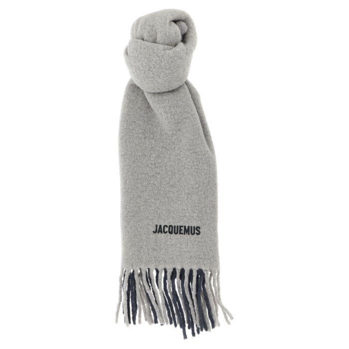 ジャックムス L'Echarpe ロゴ フリンジ ウール マフラー グレー 楽天市場】【2日間限定5%OFFクーポン】JACQUEMUS ジャックムス