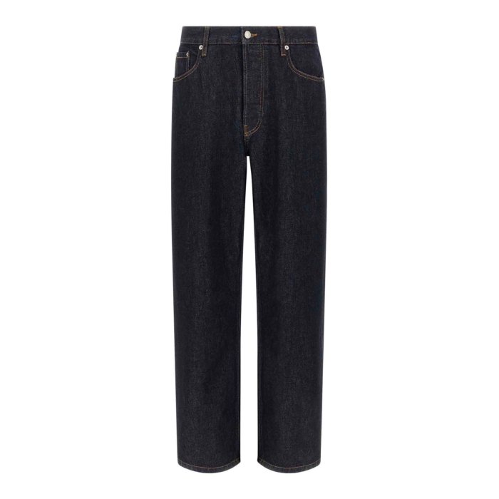 DRIES VAN NOTEN 24AW ブルーワイドジーンズ DRIES VAN NOTEN（ドリス ヴァン ノッテン） ダメージ加工 ジップ