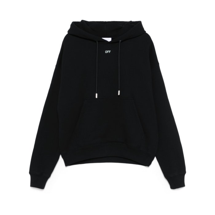 ★OFF-WHITE★ブラックフーディ Off-White ギャラクシー柄ジップアップフードパーカー ブラック