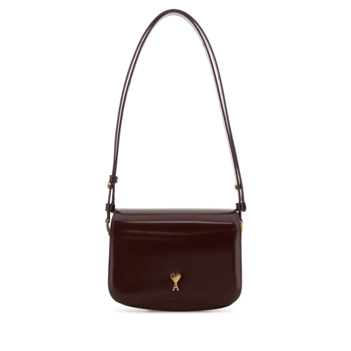 AMI PARIS PARIS バケットバッグ ブラウン レザー AMI PARIS PARIS バケットバッグ ブラウン レザー