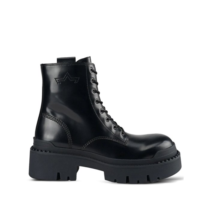 ■美品 定5万 ASH アッシュ 38 24 ローファー 黒 ショートブーツ ASH（アッシュ） ブーツ ASH/アッシュ「MARGOT」ベルト厚底ショート