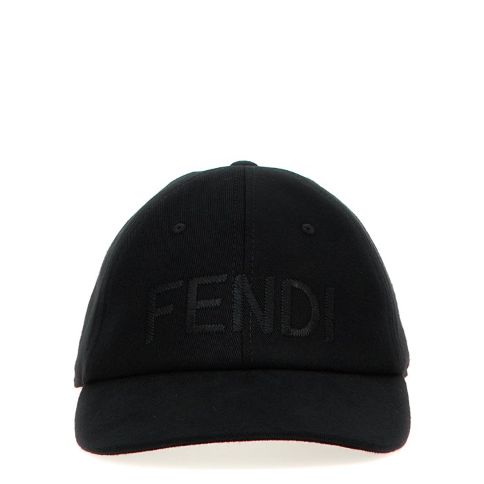 フェンディ FENDI 帽子、キャップベースボールキャップ　男女兼用 FENDI フェンディ キャップ 帽子 ブラックキャンバス ベース