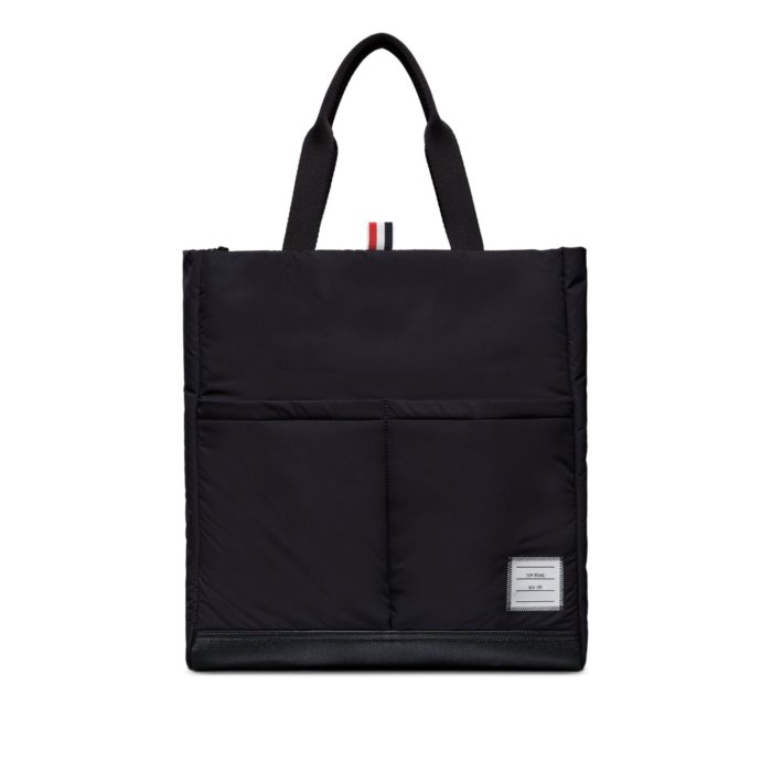THOM BROWNE ダークグレー トートバッグ THOM BROWNE トムブラウン トートバッグ SQUARED TOTE W MAG372A