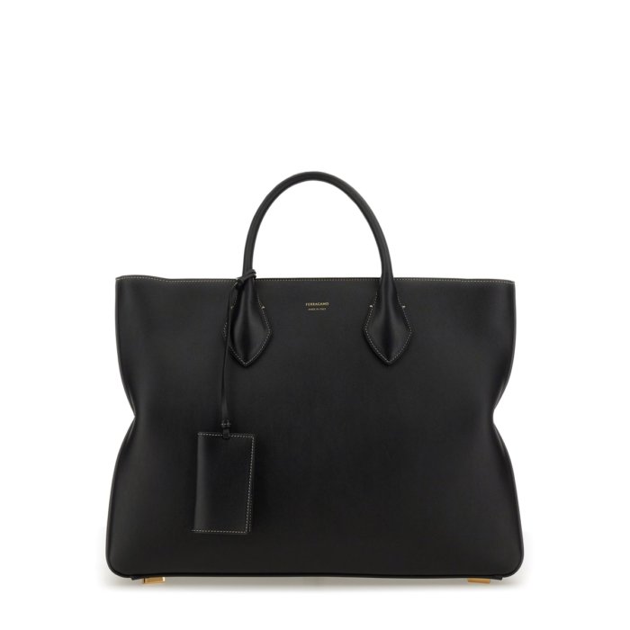 楽天市場】フェラガモ FERRAGAMO メンズレザートートバッグ ブラック
