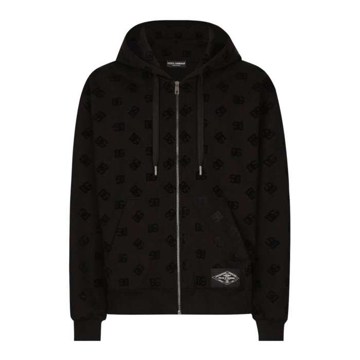 美品 DOLCE&GABBANA ブランドロゴ フーディー パーカー ブラック 価格交渉可 未使用タグ付 ランウェイ登場 DOLCE&GABBANA ロゴ