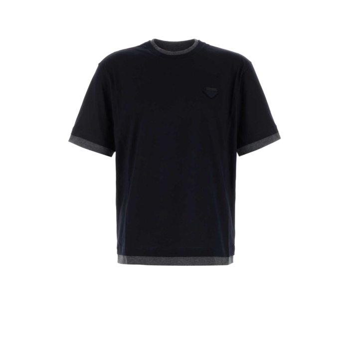 楽天市場】プラダ PRADA クルーネック半袖Tシャツ ブラック メンズ