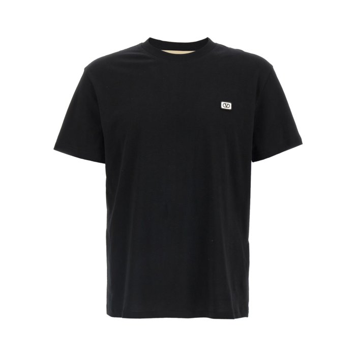 VALENTINO VLTN ロゴ 半袖Tシャツ ブラック Men's luxury t-shirt - Valentino black t-shirt with VLTN logo.